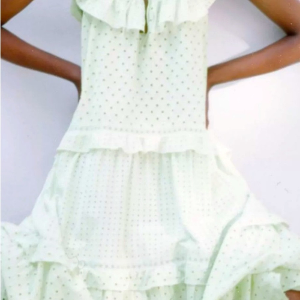 Zara Mint Green Embroidery Eyelet Dress,  Size M, NWOT - Picture 2 of 4